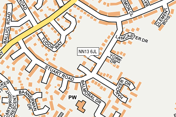NN13 6JL map - OS OpenMap – Local (Ordnance Survey)