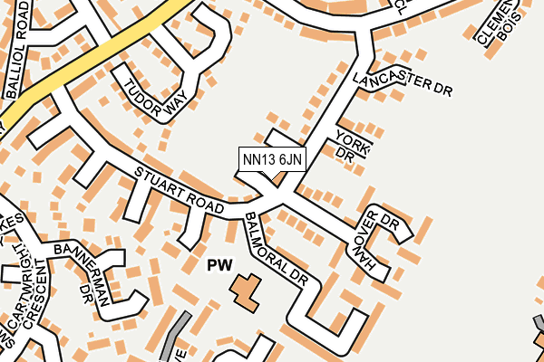 NN13 6JN map - OS OpenMap – Local (Ordnance Survey)