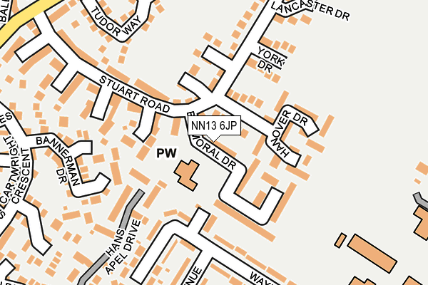 NN13 6JP map - OS OpenMap – Local (Ordnance Survey)