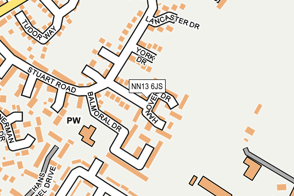 NN13 6JS map - OS OpenMap – Local (Ordnance Survey)