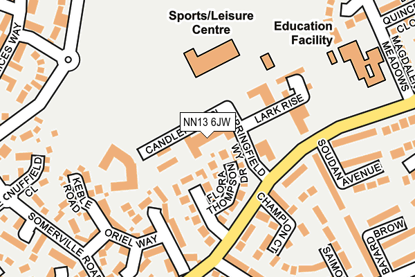 NN13 6JW map - OS OpenMap – Local (Ordnance Survey)