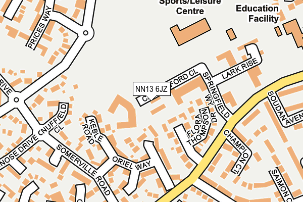 NN13 6JZ map - OS OpenMap – Local (Ordnance Survey)