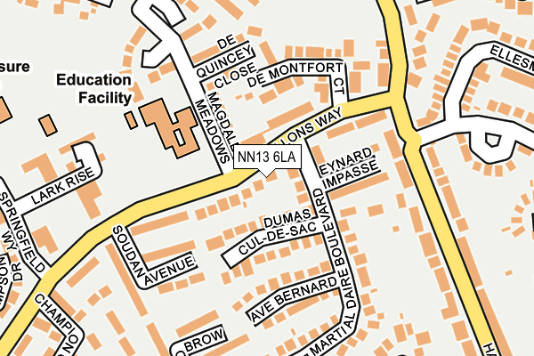NN13 6LA map - OS OpenMap – Local (Ordnance Survey)