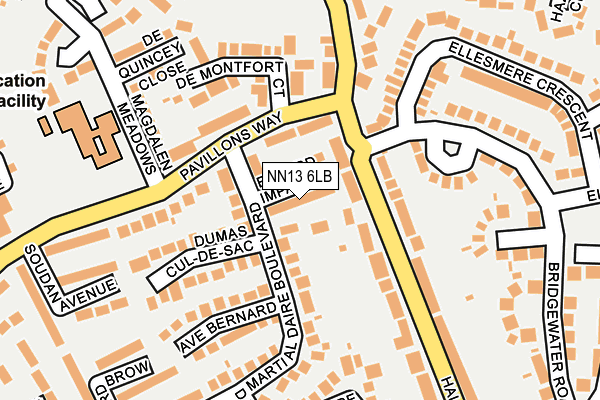 NN13 6LB map - OS OpenMap – Local (Ordnance Survey)