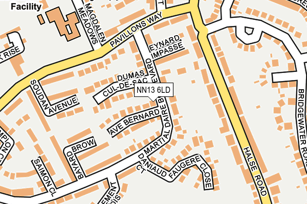 NN13 6LD map - OS OpenMap – Local (Ordnance Survey)