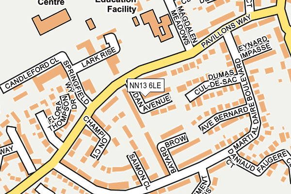 NN13 6LE map - OS OpenMap – Local (Ordnance Survey)