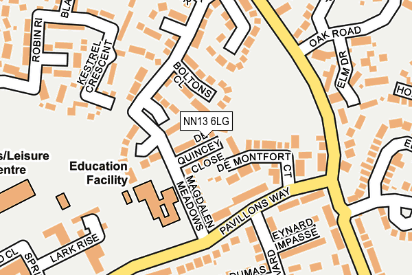 NN13 6LG map - OS OpenMap – Local (Ordnance Survey)