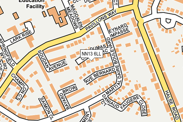 NN13 6LL map - OS OpenMap – Local (Ordnance Survey)