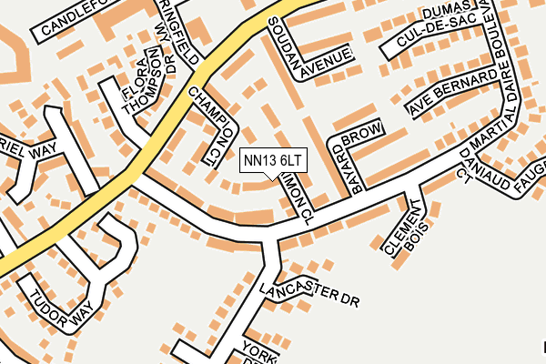 NN13 6LT map - OS OpenMap – Local (Ordnance Survey)