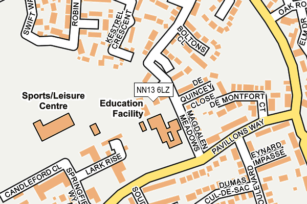 NN13 6LZ map - OS OpenMap – Local (Ordnance Survey)
