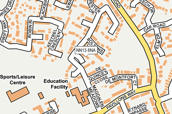 NN13 6NA map - OS OpenMap – Local (Ordnance Survey)
