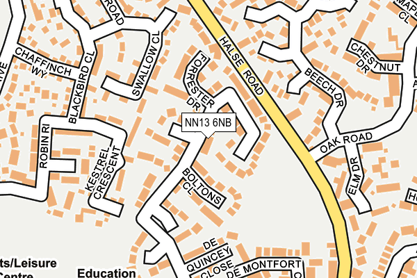 NN13 6NB map - OS OpenMap – Local (Ordnance Survey)