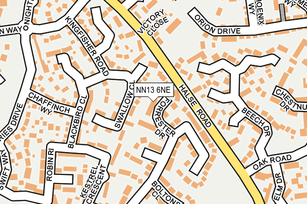 NN13 6NE map - OS OpenMap – Local (Ordnance Survey)