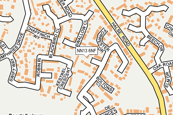 NN13 6NF map - OS OpenMap – Local (Ordnance Survey)