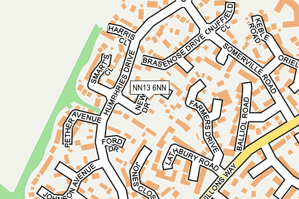 NN13 6NN map - OS OpenMap – Local (Ordnance Survey)