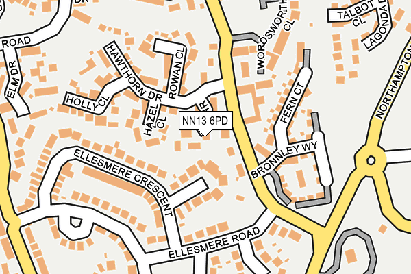 NN13 6PD map - OS OpenMap – Local (Ordnance Survey)