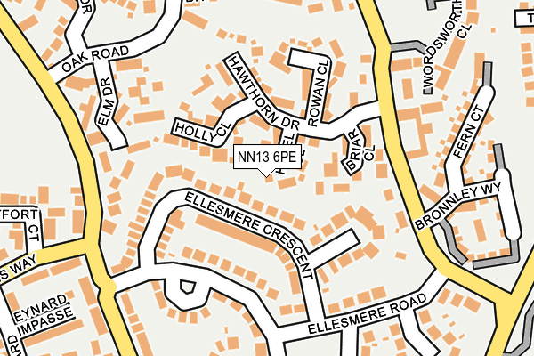 NN13 6PE map - OS OpenMap – Local (Ordnance Survey)