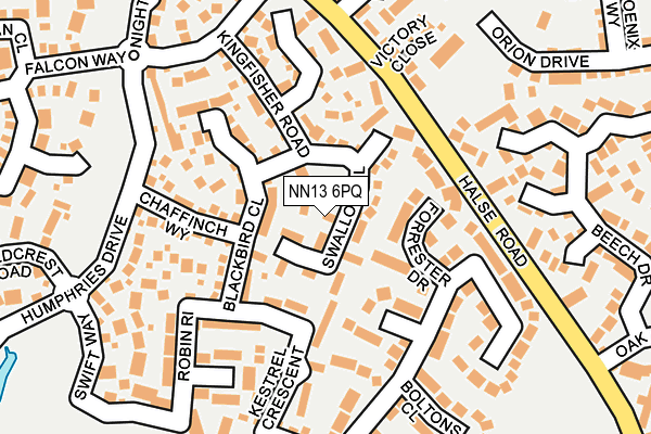 NN13 6PQ map - OS OpenMap – Local (Ordnance Survey)