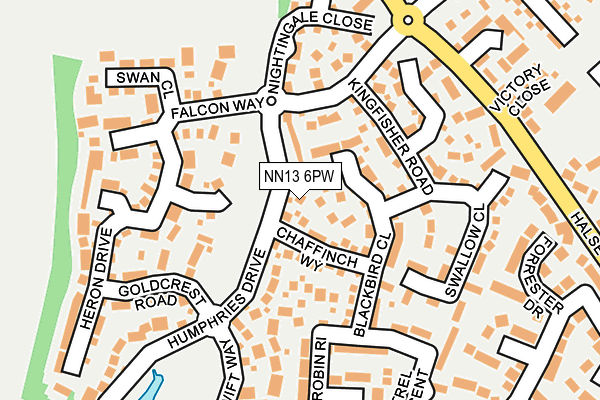 NN13 6PW map - OS OpenMap – Local (Ordnance Survey)