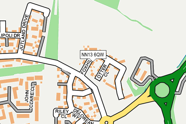 NN13 6QW map - OS OpenMap – Local (Ordnance Survey)