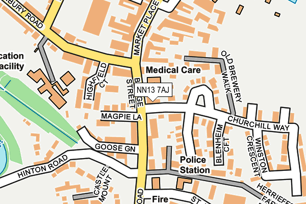 NN13 7AJ map - OS OpenMap – Local (Ordnance Survey)