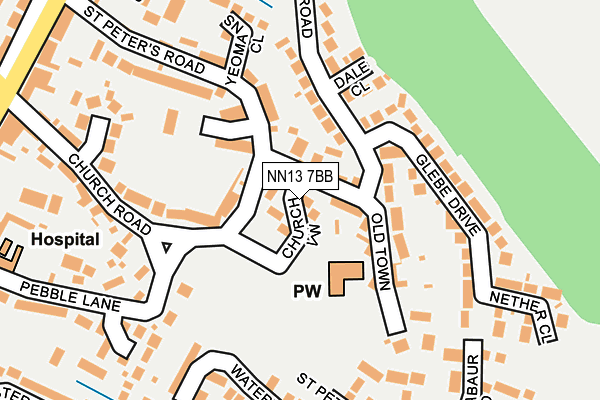 NN13 7BB map - OS OpenMap – Local (Ordnance Survey)