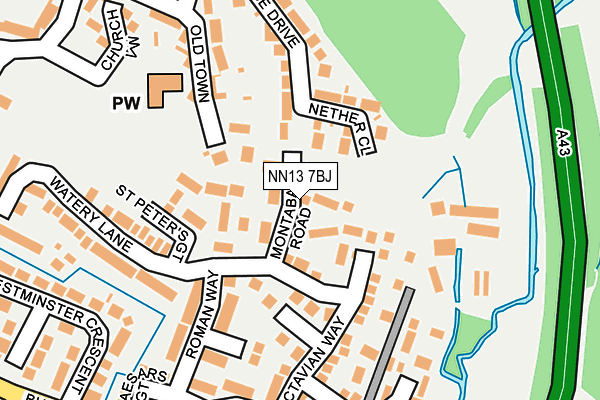 NN13 7BJ map - OS OpenMap – Local (Ordnance Survey)