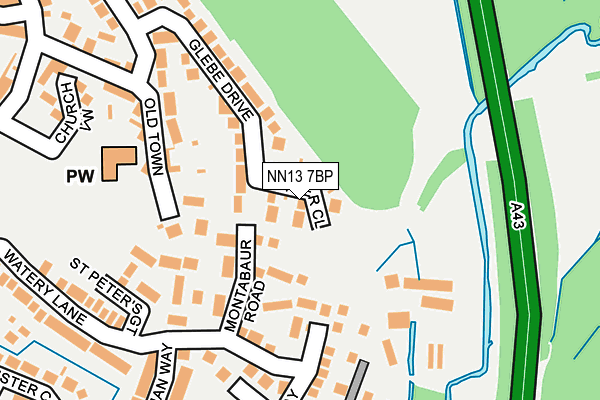 NN13 7BP map - OS OpenMap – Local (Ordnance Survey)