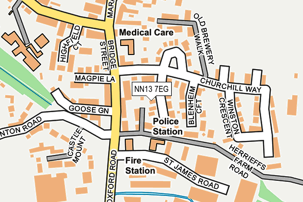 NN13 7EG map - OS OpenMap – Local (Ordnance Survey)