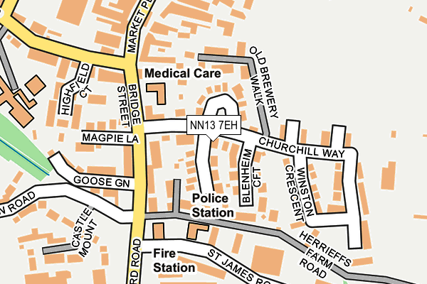 NN13 7EH map - OS OpenMap – Local (Ordnance Survey)