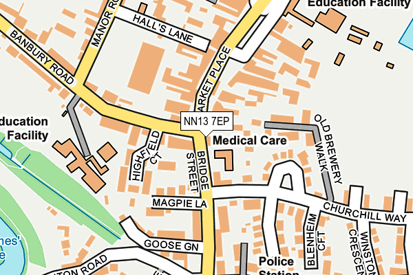 NN13 7EP map - OS OpenMap – Local (Ordnance Survey)