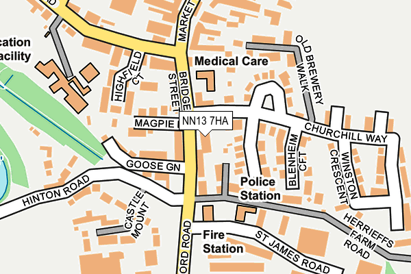 NN13 7HA map - OS OpenMap – Local (Ordnance Survey)
