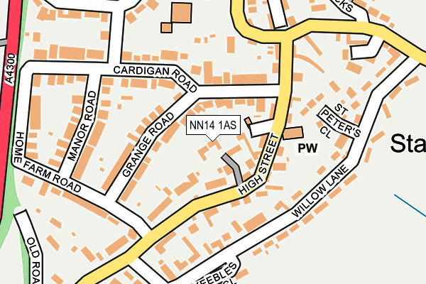 NN14 1AS map - OS OpenMap – Local (Ordnance Survey)
