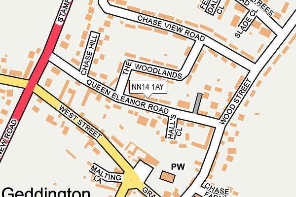 NN14 1AY map - OS OpenMap – Local (Ordnance Survey)