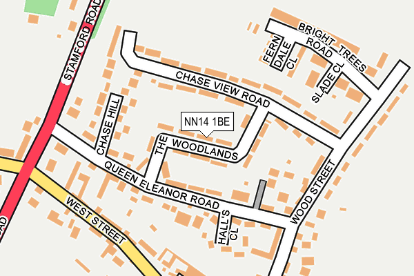 NN14 1BE map - OS OpenMap – Local (Ordnance Survey)