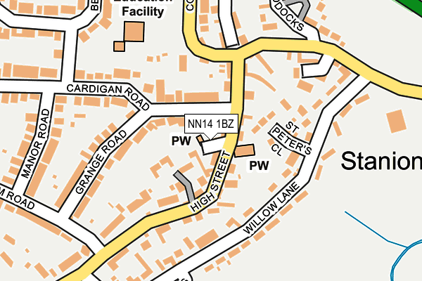 NN14 1BZ map - OS OpenMap – Local (Ordnance Survey)