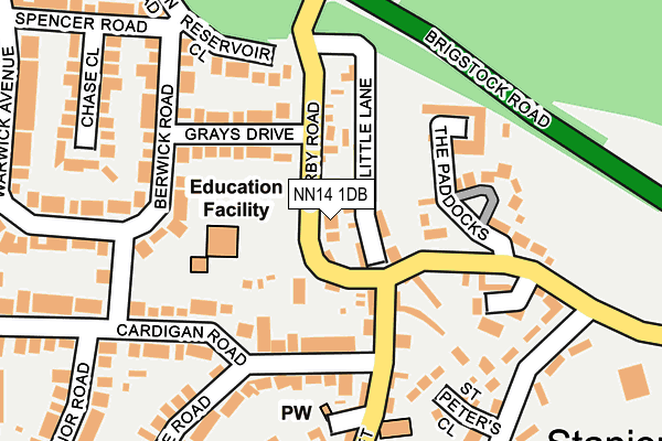 NN14 1DB map - OS OpenMap – Local (Ordnance Survey)