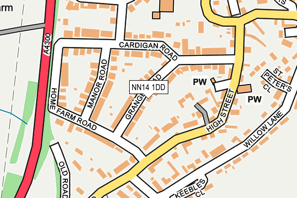 NN14 1DD map - OS OpenMap – Local (Ordnance Survey)