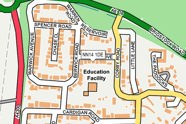 NN14 1DE map - OS OpenMap – Local (Ordnance Survey)