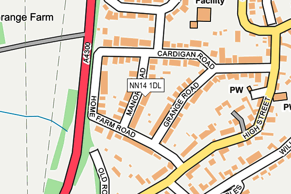 NN14 1DL map - OS OpenMap – Local (Ordnance Survey)