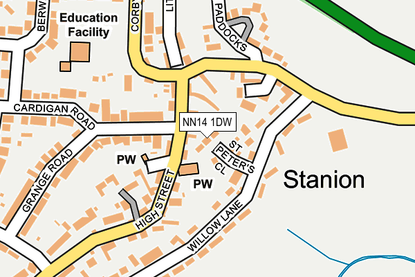 NN14 1DW map - OS OpenMap – Local (Ordnance Survey)