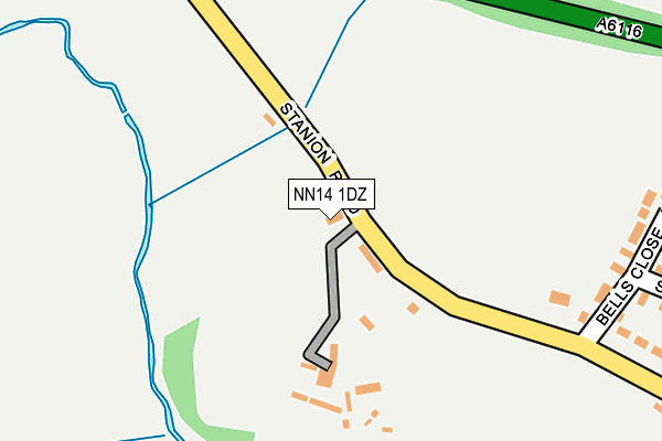 NN14 1DZ map - OS OpenMap – Local (Ordnance Survey)