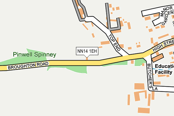 NN14 1EH map - OS OpenMap – Local (Ordnance Survey)