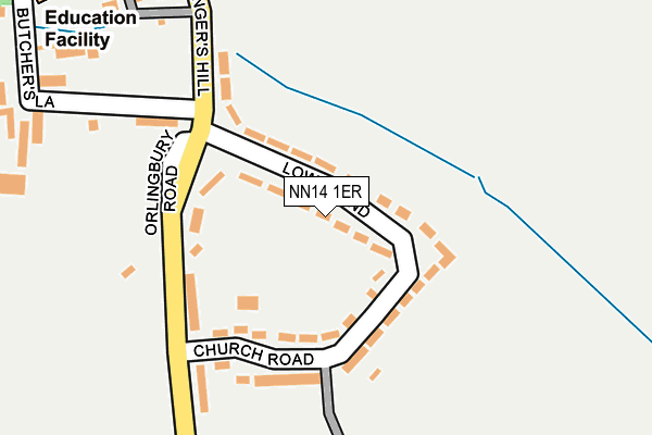 NN14 1ER map - OS OpenMap – Local (Ordnance Survey)