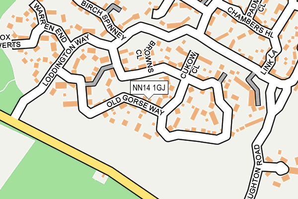 NN14 1GJ map - OS OpenMap – Local (Ordnance Survey)