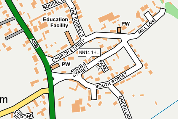 NN14 1HL map - OS OpenMap – Local (Ordnance Survey)