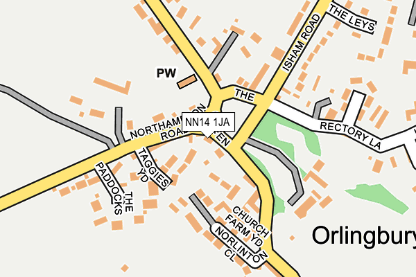 NN14 1JA map - OS OpenMap – Local (Ordnance Survey)
