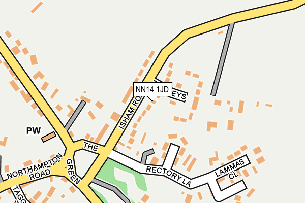 NN14 1JD map - OS OpenMap – Local (Ordnance Survey)