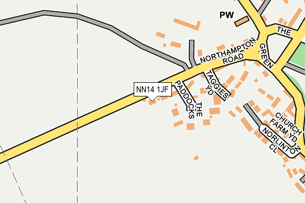 NN14 1JF map - OS OpenMap – Local (Ordnance Survey)