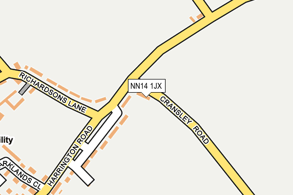 NN14 1JX map - OS OpenMap – Local (Ordnance Survey)